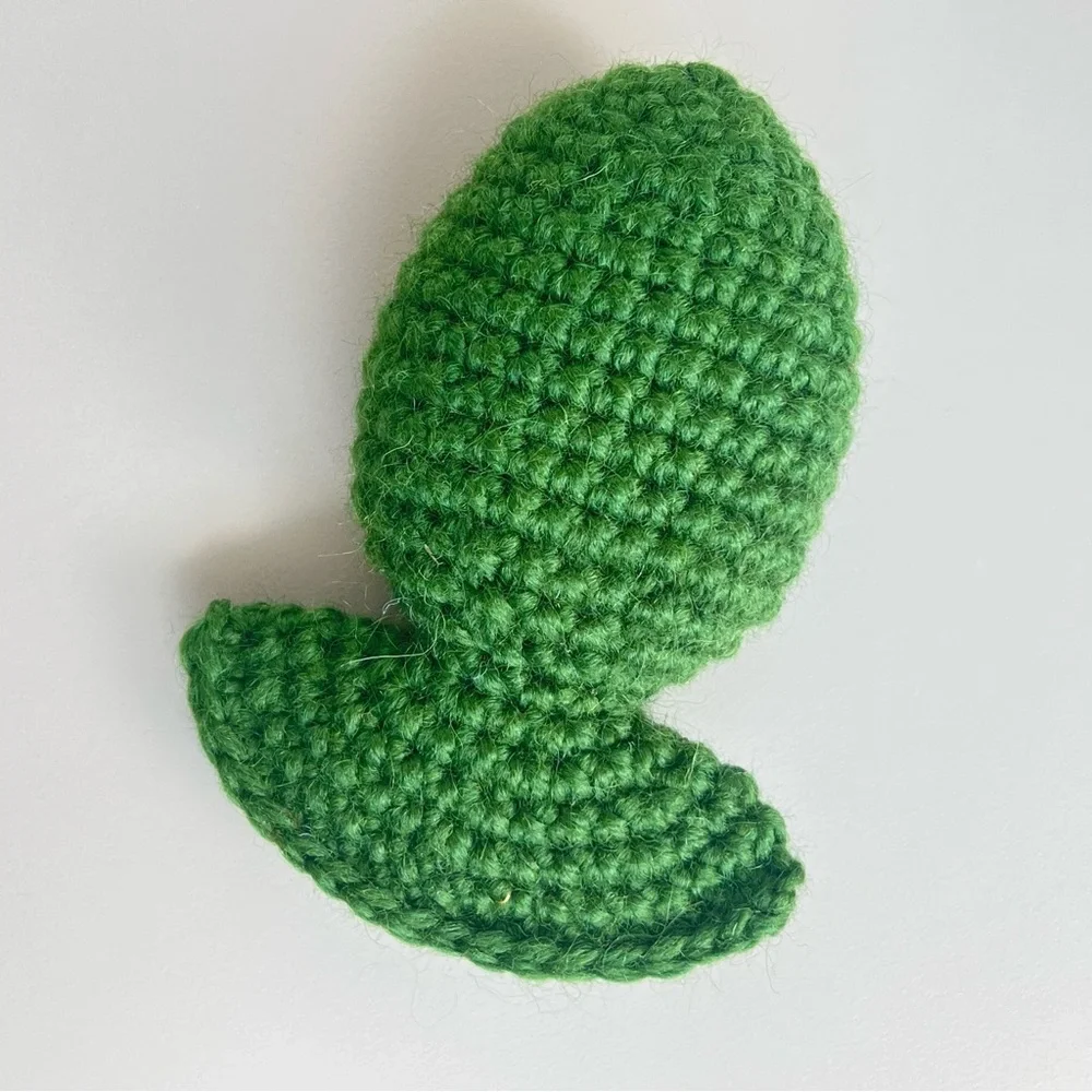 Cat Toy Handmade Wool Crochet Catnip Green Fish